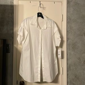 White LaFayette 148 Keiran Blouse. Size large.
